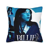 Decorative Pillow Covers B-Billie-Girl E-eilish American Singer  Merchandise Seater  Pillow Case Cover Drop Shipping Multi-Size 30X30CM blue