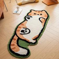 Cute Cat Home Decor Rug, Comfortable Anti-Slip Bedside Rug For Bedrooms, Floor Mat For Children's Rooms And Living Rooms 40x120cm 16x47inch white
