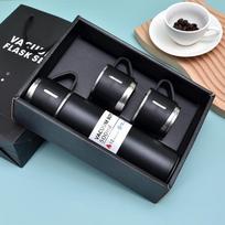 500 ml nerūdijančio plieno vakuuminės kolbos dovanų rinkinys biuro verslo stiliaus termoso butelis lauko karšto vandens termoizoliacinis poros puodelis 500ml juoda