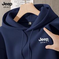 JEEP SPIRIT Vyriškas laisvo kirpimo džemperis su gobtuvu XL black
