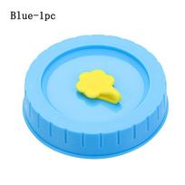 Portable Mason Jar Lid With Straw Hole Jar Caps Leak-Proof Canning Lids Practical Durable Jar Caps Kitchen Dining Bar Supplies blue