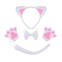 Katės Kostiumo Rinkinys Apima Katės Uodegą, Galvos Juostą, Peteliškę, Pirštines, Sijoną Helovino Katės Mergaitės Persirengimo Apranga Vaikams, Moterims, Cosplay pink