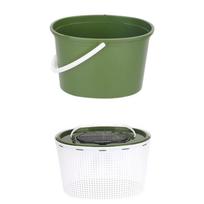 Fishing Bucket Stream Equipped with Fish Box Fishing Bucket Thickening Double Layers Breathable Meshes Live Fish Bucket 1 gray