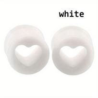 1 Pair Unisex Silicone Heart Ear Cuff Expander Piercing Jewelry 6mm black