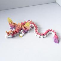 Colorful Unicorn Dragon Toy Statue 3D Printing Joint Movable Decompression Creative Toy Simulation Dragon Model Children Gifts