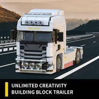 66032 European truck tractor truck head Series  Type Creative Bricks Decoraiton Toys For Children Adult Gifts static Boy's Gift gray