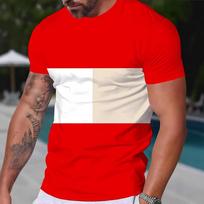2026 Summer Men's Stripe 3D TShirt Casual BreathO-Neck Short Sleeve Tee for Outdoor Activities Summer Oversized Streetwear Tops S white