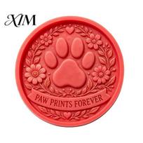 Easy Demoulding Form Garden Stepping Stone Silicone Mold, DIY Concrete Cement Reusable Stucco Decor Round Casting Mold for Pathway Patio Yard E red