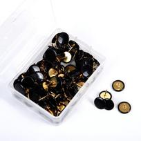 100Pcs Tacks Point Map Tacks Notice Board Cork Board Tacks Office Supplies Round Push Pins Black
