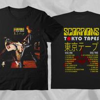 Scorpions Band Tokyo Tapes Vintage Rare Tour Black Double Sided T-Shirt 3XL black