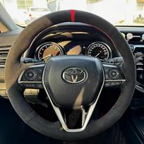 Individualizuojamas automobilio vairo užvalkalas, siuvamas rankomis, zomšas, oda, neslystantis, skirtas Toyota Corolla RAV4 2019-2022 Camry 2018-2022 gray