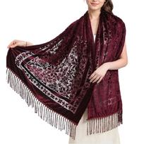 Ethic Style Women's Shawl Shoulder Wrap  Tassels Scarf Formal Event Headscarf for Weddings and Evening Parties bordinė