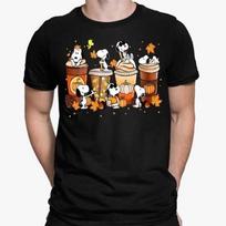 Snoopy moliūgų prieskonių marškinėliai – Rudens kava Helovinas Unisex Unisex marškinėliai M brown