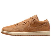 Jordan Air Jordan 1 Abrasion Resistant Low top Vintage Basketball Shoes Unisex Linen Brown HV4089-200 36