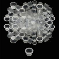 Jars Makeup Stand Pigment Cup Tattoo Ink Caps Disposable Plastic Cups S-100pcs gray
