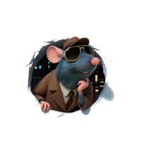 Self-adhesive Cool Cartoon Mouse Hole Baseboard Stickers for Living Room Bedroom Stairs Creative Wall Decor 13x15cm įvairiaspalvis