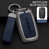 Zinc Alloy Car Remote Key Case For Skoda Superb 1 2 3 Remote Protector Skoda Superb Car Key Case Set Interior Accessory gray