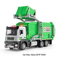 1:32 Ladder Truck Water Tanker Car Model Toys Metal Diecast Garbage Sanitation Trucks Sound Light Doors Opened for Kids Gifts