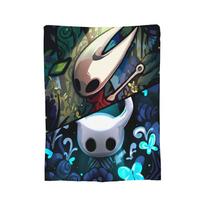 Hollow Knights Silksongs Hornet Blankets Velvet Decoration Multi-function Super Warm Throw Blanket for Bed Car Bedspread Size: 75*100cm, Weight: 230 GSM black