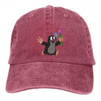 Gėlės Beisbolo Kepuraitė Krtek Kurmis Animacinis Filmas Vintažinės Beisbolo Kepurės Unisex Lauko Reguliuojamos Tėčio Kepurės Kepurė one size gray