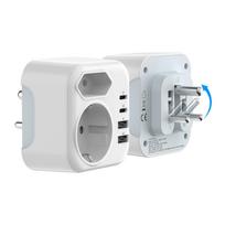 ES į Pietų Afriką Indiją Kištuko Adapterio Keitiklis su 2 USB A 2 Type C, Mažas Pietų Afrikos Kelioninis Adapteris Tipo D Sienelinis Lizdas 100-250V&2 balta
