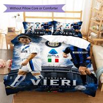 Christian Vieri Inter Milan Retro Football Player Print 3 Pieces Duvet Cover Set Serie A Soccer Bedding Bedroom Decor Without Pillow Core Comforter 135x200cm white