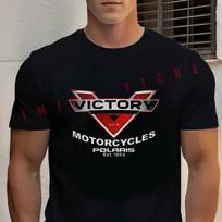 Victory Motorcycles Logo Design Cotton T-shirt  Unisex Tops M brown