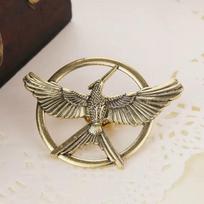 Jewelry mocking bird brooch badge gray