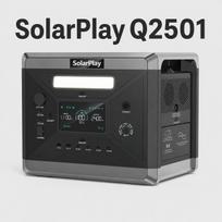 SolarPlay Q2501 2400W(Didžiausia galia 4800W) 2160Wh Nešiojama elektrinė, 1100W Greitas įkrovimas 3500+ Ciklai Kempingui su RV, Namų Avarinėms Situacijoms, Nepriklausomai nuo Tinklo SOLARPLAY Q2501-YY