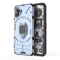 Magnetinis dėklas Nothing Phone 2 1 2a dangtelis su žiedu-stovu, telefono laikiklis, galinis dangtelis, Fundas Coque For Nothing Phone 1 mėlyna