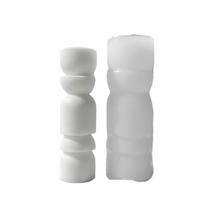 Kvapnios žvakės silikoninė forma 3D stulpo žvakės forma žvakių, muilo, gipso, rankdarbių papuošalų gamybai Namų dekoravimas 2 white