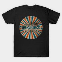Asian Size Men Black Print T-shirt Ibanez No-Cut Heat Transfer Print Cotton Tshirt L juoda
