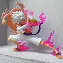 Luffy Gear 5 Nika Figure One Piece Anime Statue Desktop Decor Gift for Boys Collectors opp in bag brown