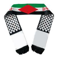 Vibrant Scarf with Palestine Flags Print Fringed Neck Scarf Palestinian Neckwrap black