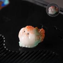 1pc Resin Color Changing Tea Pet Bubble Fish Kung Fu Tea Set Ornament Desktop Decoration Chinese Tea Ceremony Accessories white
