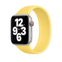 For Apple Watch Series 9&8&7 41mm / SE 3&SE 2&6&SE&5&4 40mm / 3&2&1 38mm Solid Color Elastic Silicone Watch Band, Size:M 143mm yellow