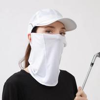 Golf Mesh Breathable Ear Loop Mask Elastic Sunscreen Anti-UV Face Covering Thin Breathable Sports Neck Gaiter for Women Men balta