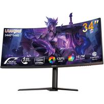Gaming Pc Monitor Curved 34 WQHD 165Hz 1500R VA 1ms HDR FreeSync Ultrawide Desktop Computer Screen Narrow Bezel Display B340QQU16 3440x1440 34 inch
