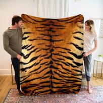 Tiger-Print Flannel Blanket Soft, comfortable, and gentle on the skin Realistic animal print Perfect for naps, office use Size: 75*100cm, Weight: 230 GSM