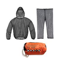 2 vnt./rinkinys Apsaugos nuo uodų kostiumas Itin lengvas tinklelis Pilnas apsaugos dizainas Puloverio viršus Elastingas juosmuo Ilgos kelnės Rinkinys Uodų tinklo apranga M 3pcs gray