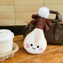 Pipa Musical Instrument Pillow Plush Toy Doll Guitar Ukulele Doll Children's Soothing Ragdoll Doll 13cm pendant (0.05kg) white