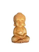 Miniature Buddha Statue, Wood Carving, Shakyamuni Tathagata, Meditation, Small Figurine, Decorative Gift, Yabai, Natural Cypress Wood, Small beige