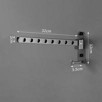 No-Punch Stainless Steel Folding Clothes Drying Rack for Balcony/Bathroom gray