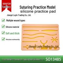 Silicone Suture Practice Pad for Medical Training and Surgical Simulation 170 x 120 x 12 mm beige