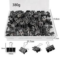 120PCS Black Binder Clips Set - Office & Student Stationery, Long Tail Bill Staples, Iron Clips. black
