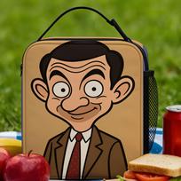 Funny Comedy Character Lunch Bag Mr.Bean Office Lunch Box For Child  Thermal Lunch Bags Waterproof Portable Insulated Cooler Bag One Size black