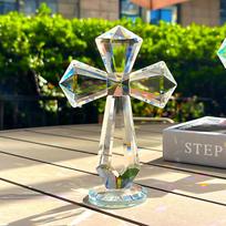 Crystal Cross Ornament Home Desktop Decoration Transparent Color