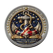Engraved Collectible Coin Guardians of The Sea Challenge Coin, They Stood Watch Souvenir Coast Guard Double-sided Gift for Navy Veteran A gray