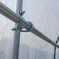 Durable Galvanized Double U Cross Clamp 20 25 32 40 50 M8 Screw Connector Pipe Clamp Steel Tube Pipe Clip Tube Pipe Fixing M8x20x20mm gray