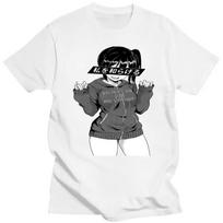 Man Loli Cute Sexy T Shirts Sad Japanese T-shirt Anime Aesthetic Short Sleeved Tees Cotton T-shirt Streetwear S balta